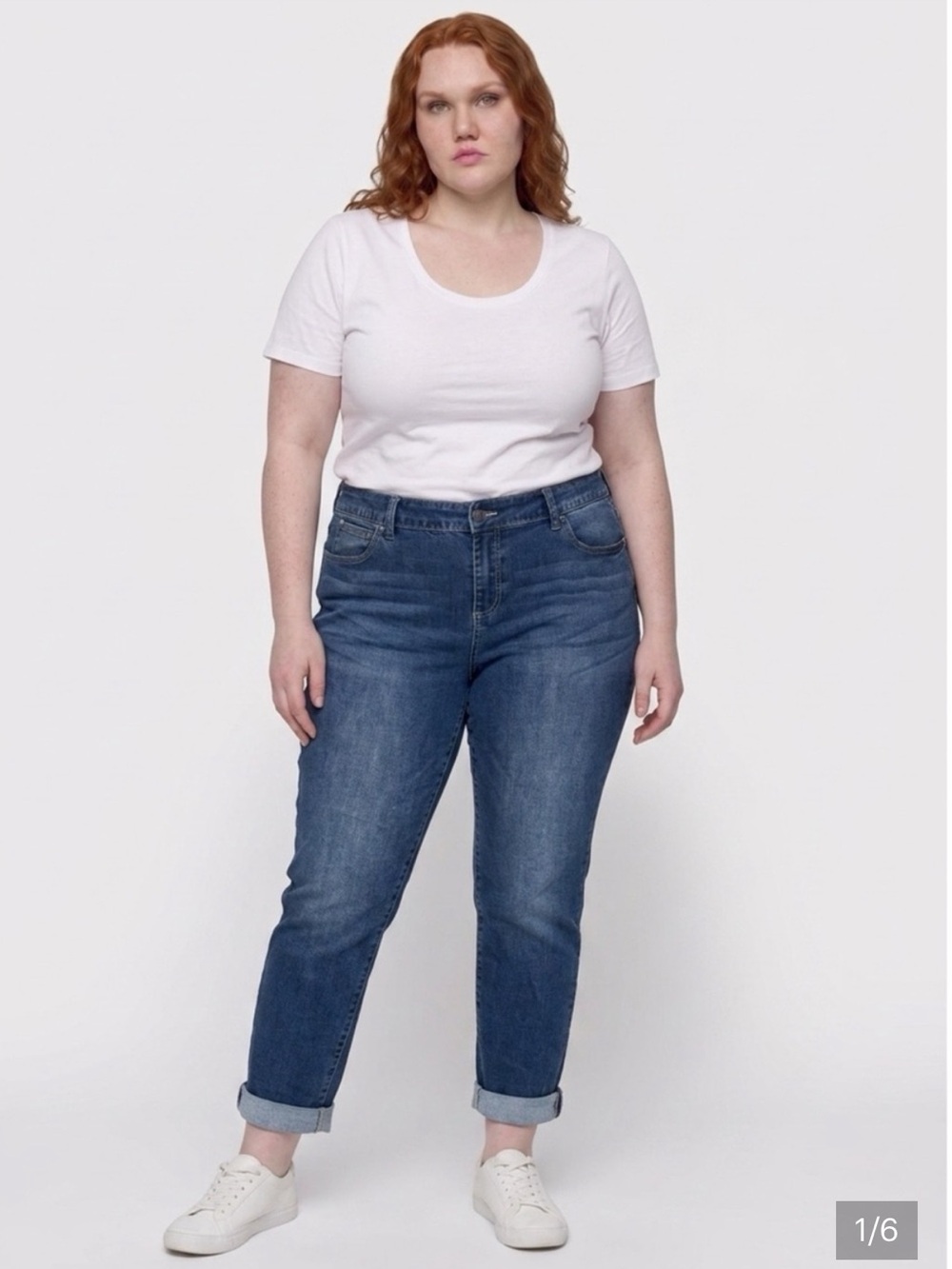 Talbots Women’s Boyfriend Jeans in Medium Blue Wash Size 14W